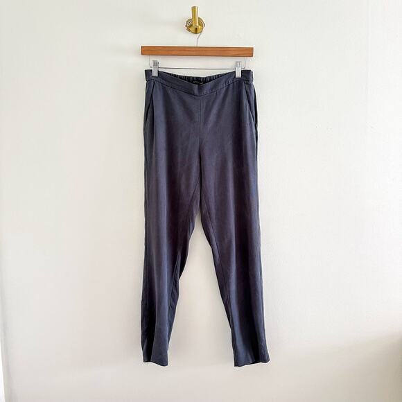 Eileen Fisher Cropped Straight-Leg Stretch Crepe Pants Gray XS - Picture 2 of 11